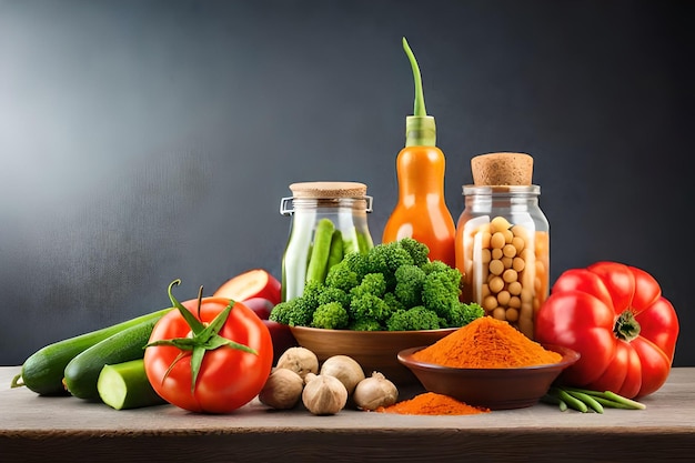 Composition avec une variété de légumes biologiques frais isolés sur blanc