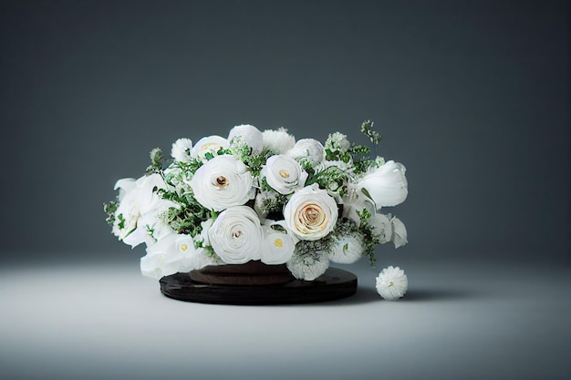 Compositions romantiques de roses blanches pour mariage ou bouquet de mariées