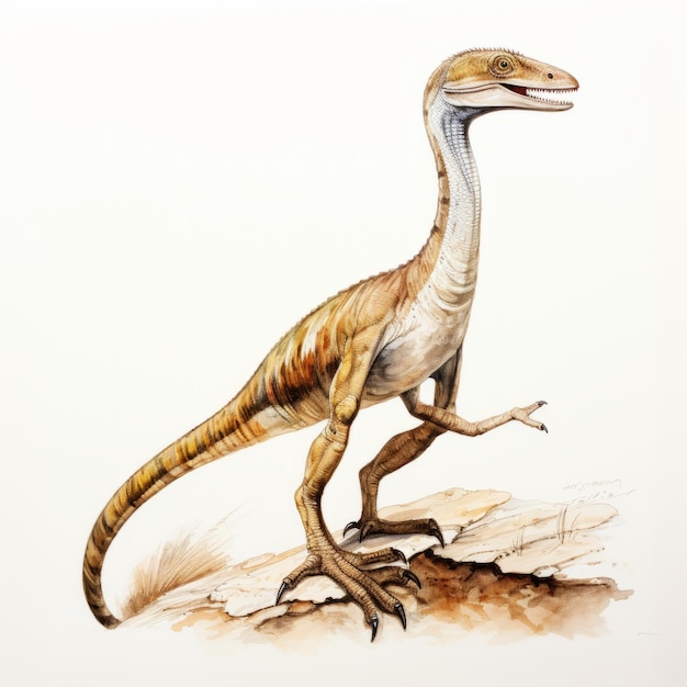 Compsognathus le corps entier isolé timbre imprimé