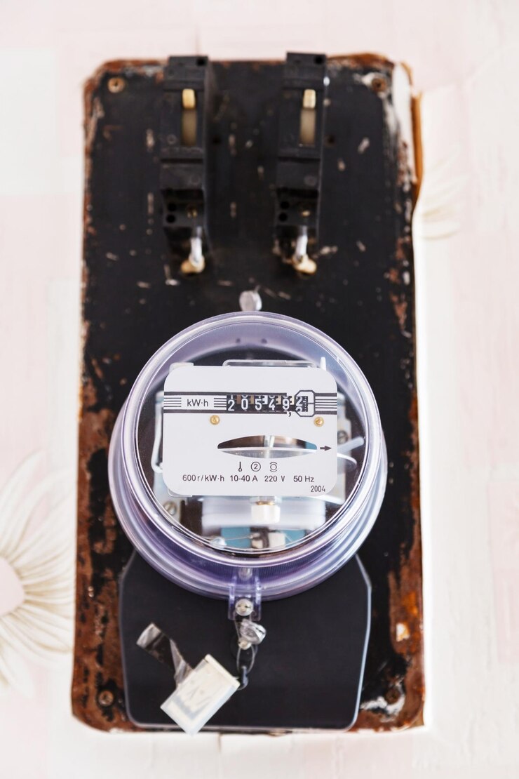 Photo compteur d'électricité sur le mur de la chambre