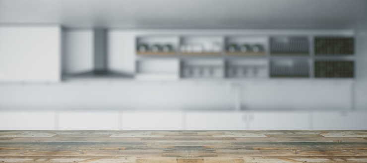 Photo comptoir en bois sur la texture de la cuisine