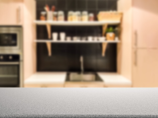 Comptoir en granit avec fond d'armoires de cuisine