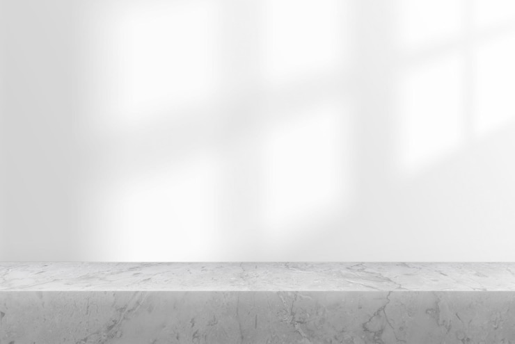 Photo un comptoir en marbre avec un dessus en marbre blanc
