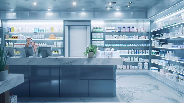 Comptoir de pharmacie avec des médicaments Image Prescr