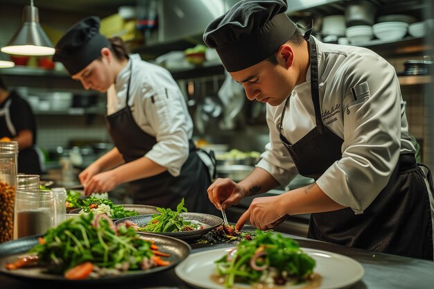 Concentration et précision dans la préparation des aliments