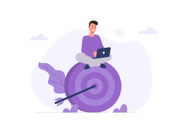 La concentration sur le travail reste concentrée sur le concept Illustrations vectorielles pour le dépliant de la page de destination du site Web de la bannière