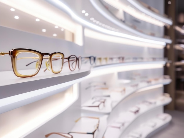 Concentré sur la sélection de lunettes LEDLit de mode dans un cadre élégant