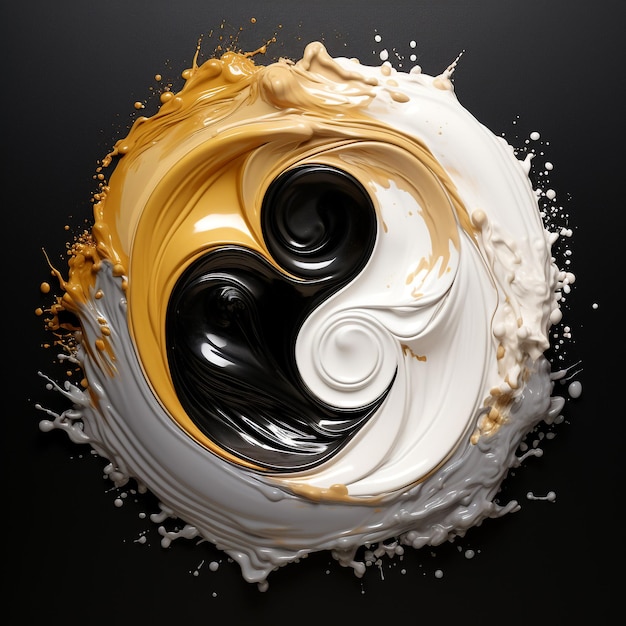 Photo concept abstrait du symbole yin yang