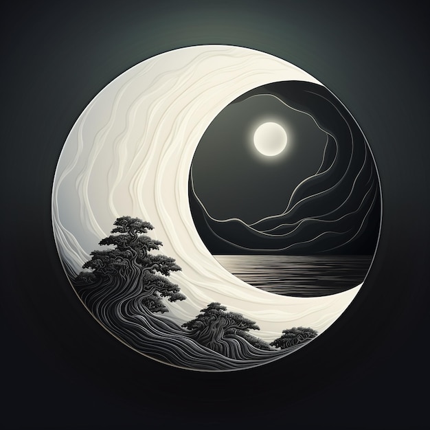Concept abstrait du symbole Yin yang