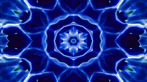Concept abstrait de l'eau motif symétrique ornement décoratif Kaléidoscope mouvement cercle géométrique et formes d'étoiles