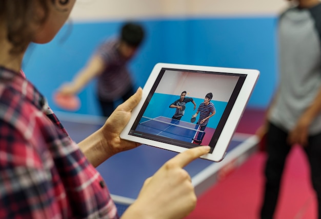 Concept d&#39;activité sportive de tennis de table ping-pong