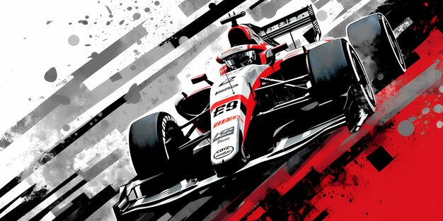 Photo concept d'affiche rouge f1 racing dans un style expressif