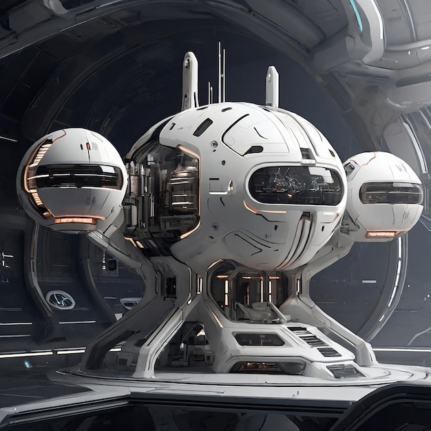 Concept AIRendered pour une station spatiale futuriste