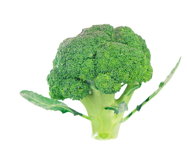Concept d'alimentation saine - brocoli vert frais isolé sur une surface blanche