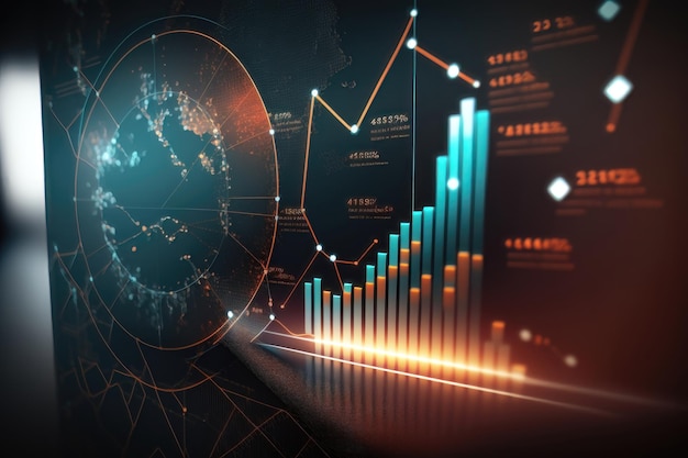 Concept d'analyse de graphique d'entreprise de stratégie de croissance Génération d'IA