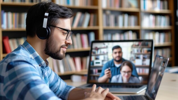 Photo concept d'apprentissage électronique et d'enseignement en ligne pour les étudiants et les universités