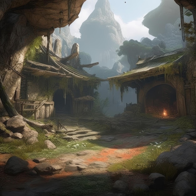 Un concept art pour le jeu Tomb Raider.