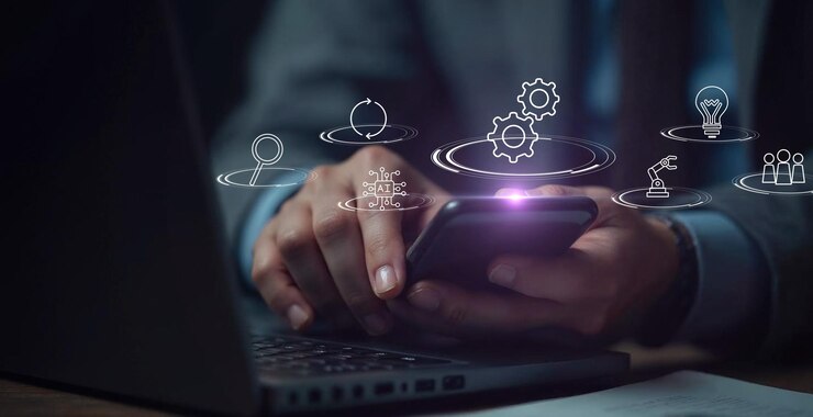 Photo concept d'automatisation optimiser le flux de travail des processus d'affaires