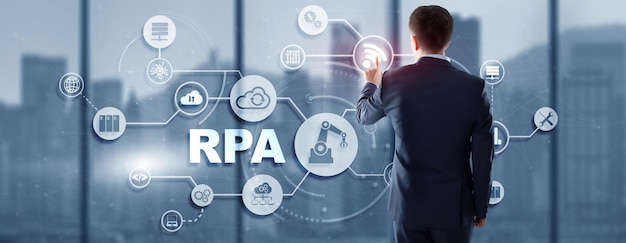 Concept d'automatisation de processus robotique RPA sur écran virtuel