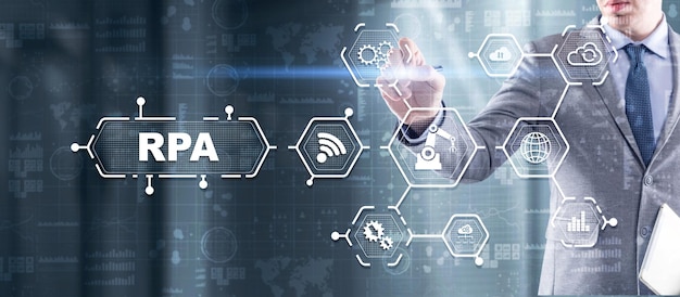 Concept d'automatisation de processus robotique RPA sur écran virtuel