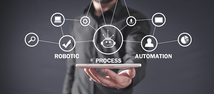 Photo concept d'automatisation des processus robotiques
