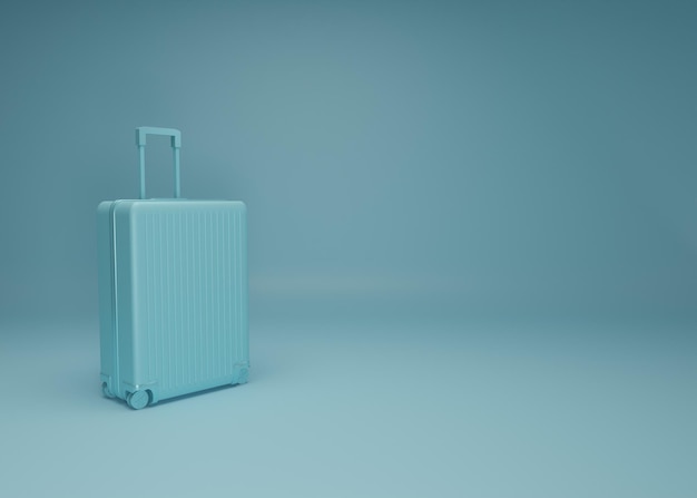Concept de bagages de vacances chambre pastel bleu Maquette de bagages bleu sac valise