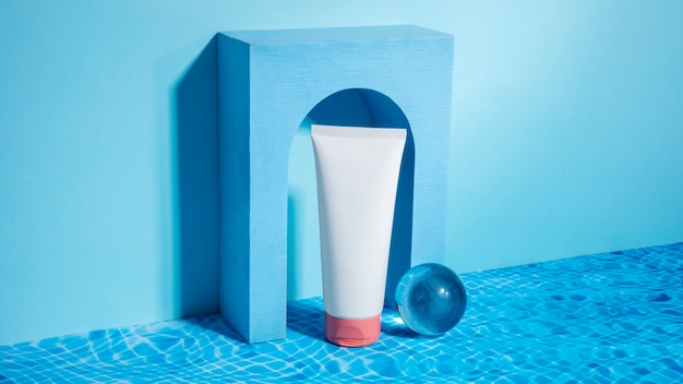 Photo concept de bannière de soins de la peau avec lotion
