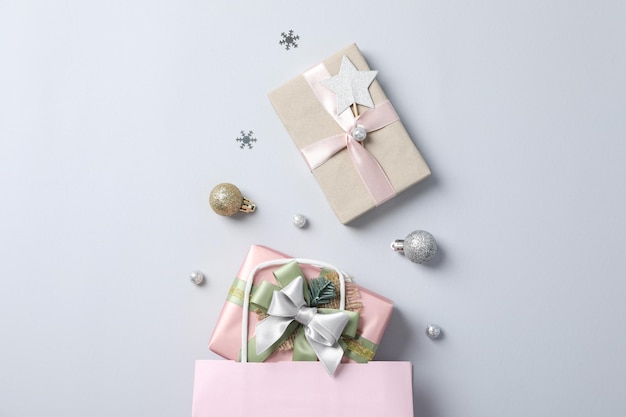 Concept de beaux coffrets cadeaux de Noël