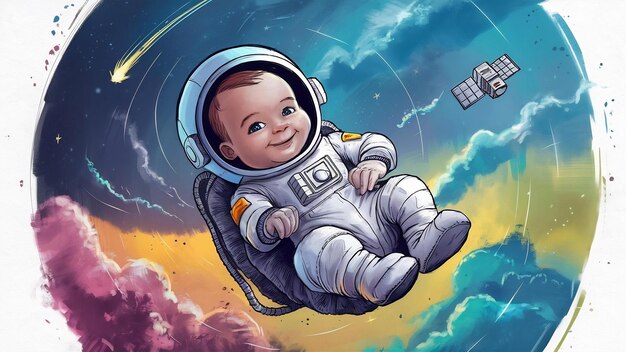 Photo concept de bébé avec de l'espace