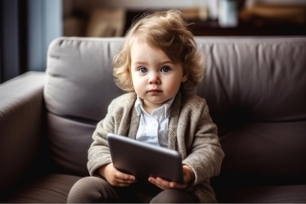 Le concept de bébé qui grandit avec la technologie Gen Alpha Generative AI