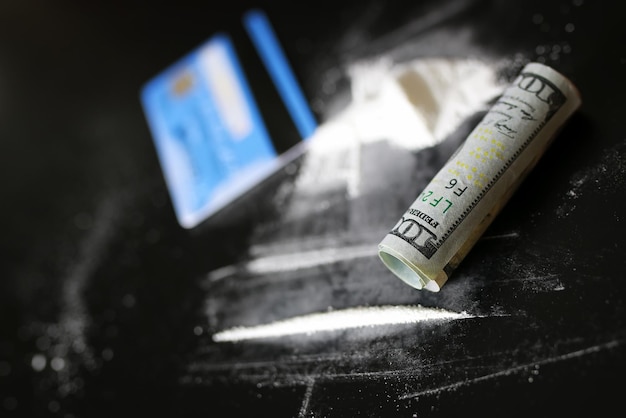 Concept billet dollar cocaïne