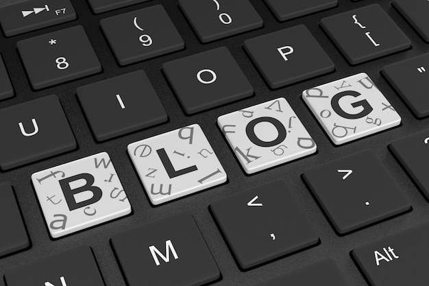 Concept de blog de clavier d'ordinateur