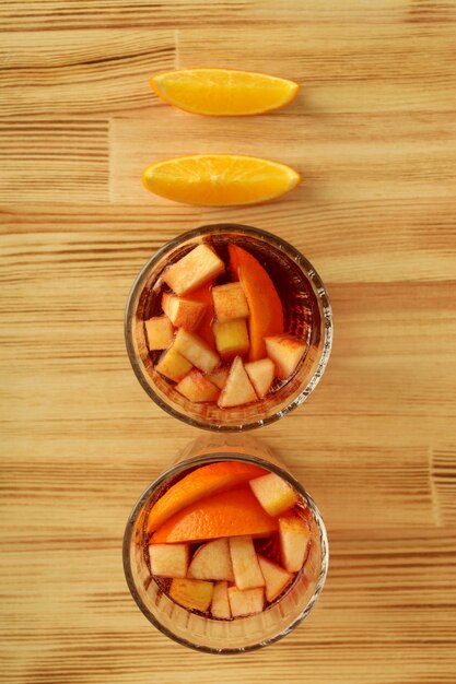 Concept de boisson avec vue de dessus de Sangria