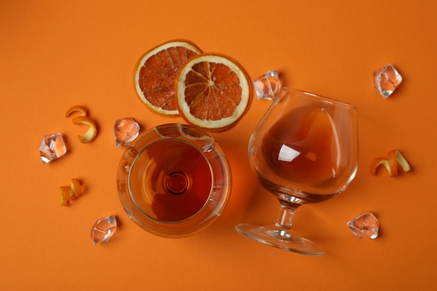 Concept de boissons alcoolisées dures avec du cognac