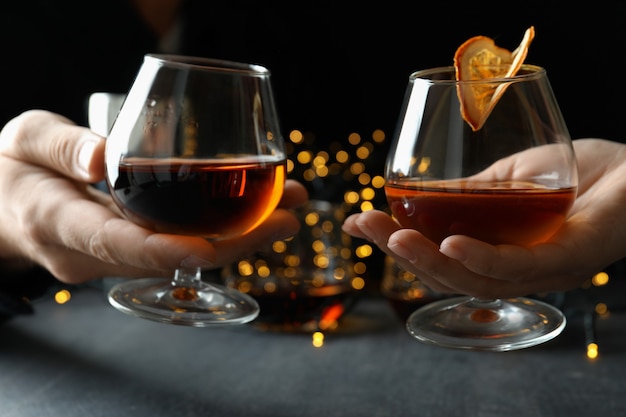 Concept de boissons alcoolisées dures avec du cognac