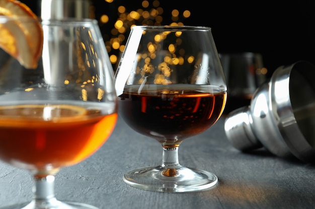 Concept de boissons alcoolisées dures avec du cognac