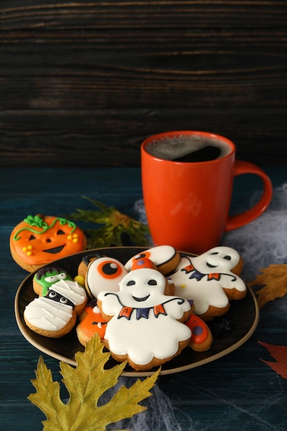 Concept de bonbons d'Halloween Biscuits drôles et savoureux
