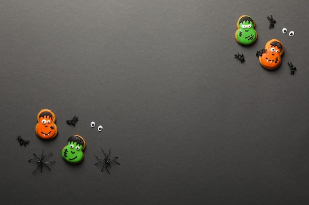 Concept de bonbons d'Halloween bonbons drôles espace pour le texte