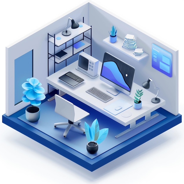 Concept de bureau pour la page d'accueil du site Web