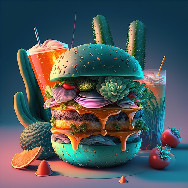 concept d'un burger décoratif