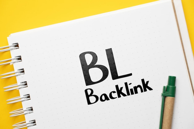 Concept business marketing acronyme BL ou Backlink