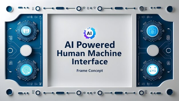 Le concept de cadre d'interface homme-machine alimenté par l'intelligence artificielle 3D en tant que cadre de bordure comportant des éléments HMI sur le