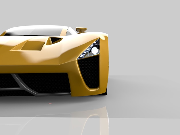 Concept car de course jaune