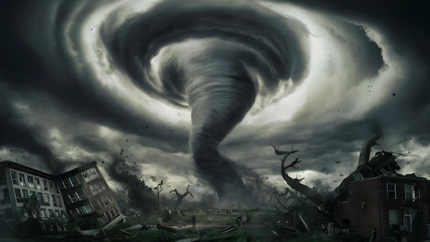 Photo le concept de catastrophe de la tornade