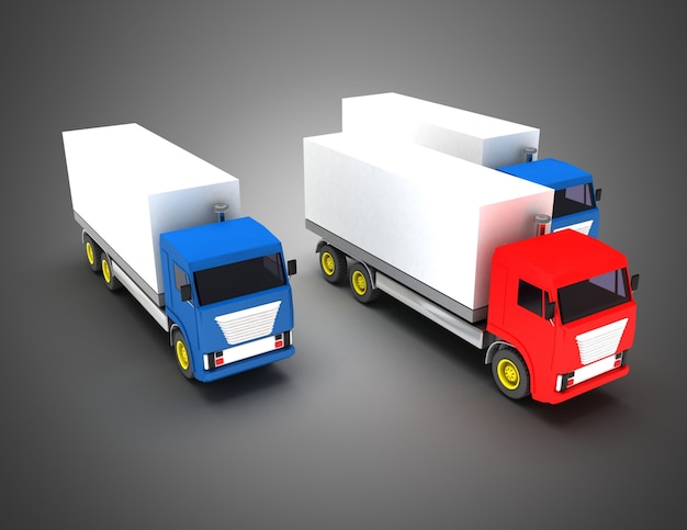 Concept de chef de file de transport de camion 3D. Illustration 3d