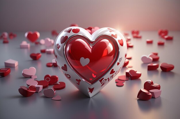 le concept de cœur l'amour valentine le 14 février rendu réaliste