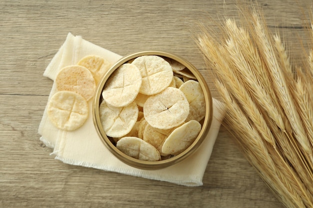 Concept ou composition de la vue de dessus de l'Eucharistie