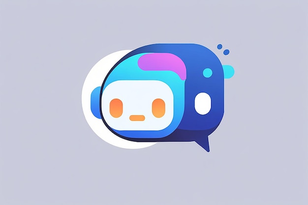 Le concept de conception du logo du bot, l'assistant robotique virtuel intelligent, l'icône du bot, la tête du robot avec bulle de parole.
