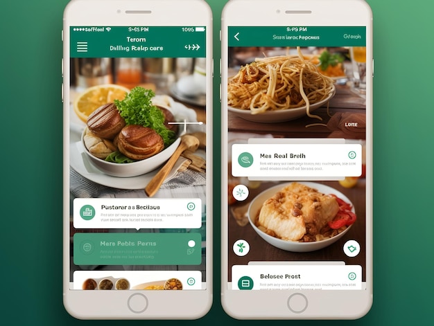 Photo concept de conception de l'interface utilisateur de l'application mobile de livraison de nourriture ai généré