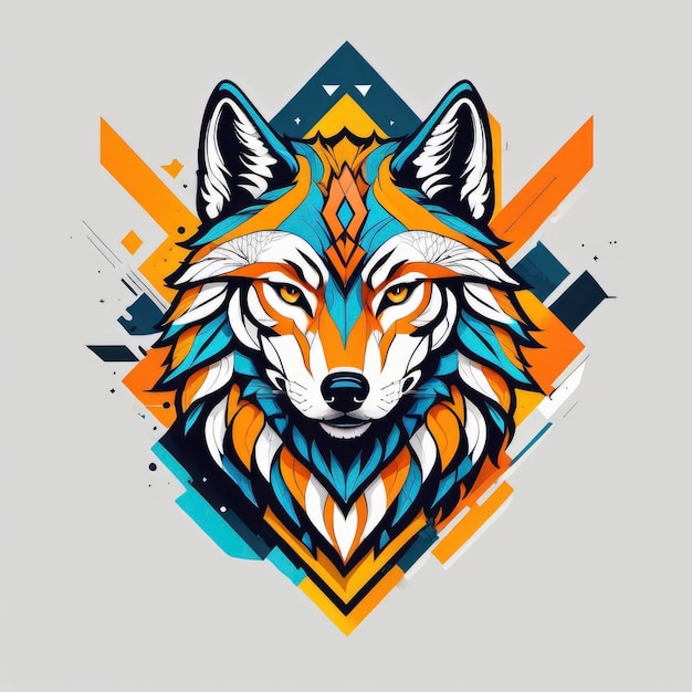 Concept de conception de logo de loup